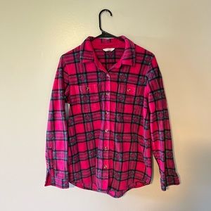 Plaid Shacket / Fleece Button up : Size Medium